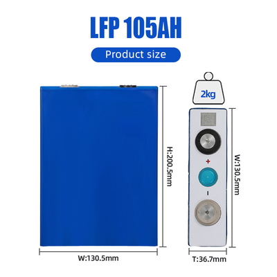 Lifepo4 แบบชาร์จไฟได้ 3.2V 105Ah Lipo 100ah Prismatic Cell สำหรับรถเก็บพลังงานแสงอาทิตย์ EV