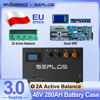 Deligreen Seplos คิตโลหะ 51.2V การสมดุลที่ทํางาน 3.0 BMS Lifepo4 แบตเตอรี่ 200A ABMS สําหรับพลังงานบ้าน