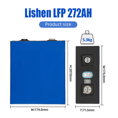 Lishen 3.2V 272ah 280ah Lifepo4 แบตเตอรี่ลิเธียมสำหรับ Solar 48V